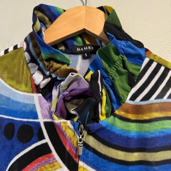 Damee Blouse Mesh Full Zip Artsy Funky s - Picture 3 of 5